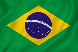 Brazil national flag background texture.